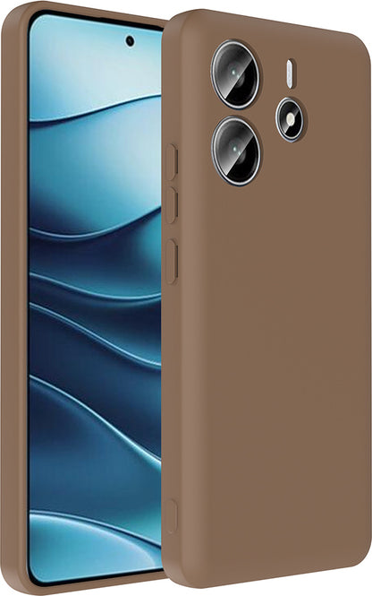 Redmi Note 14 4g Kılıf Kamera Korumalı Kartlık Hazneli Mnc Vitra Kapak - Kahverengi