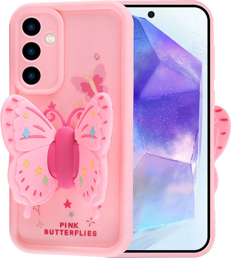 Galaxy A35 Kılıf Kamera Korumalı Figür Tasarımlı Mnc Kapya Kapak-Koyu Kahve