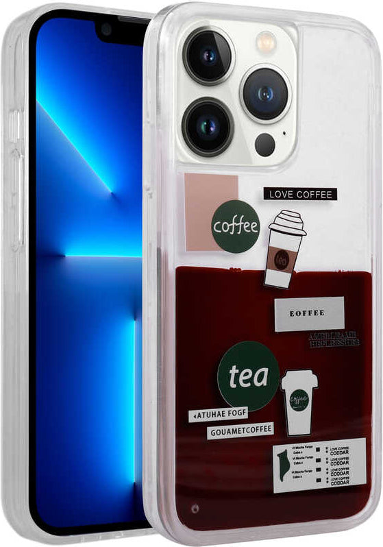 iPhone 13 Pro Max Uyumlu Desenli Sıvılı Mnc Drink Silikon Kapak-No2