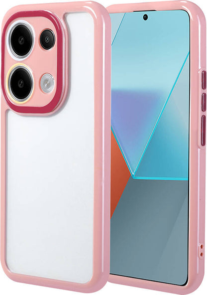 Xiaomi Poco M6 Pro 4g Kılıf Kamera Korumalı Renkli Kenar ve Çerçeve Tasarımlı Mnc Vitamin Kapak-Mürdüm