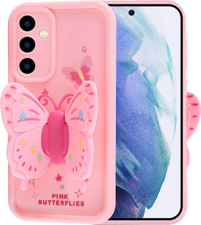 Galaxy A55 Kılıf Kamera Korumalı Figür Tasarımlı Mnc Kapya Kapak-Pembe Koyu