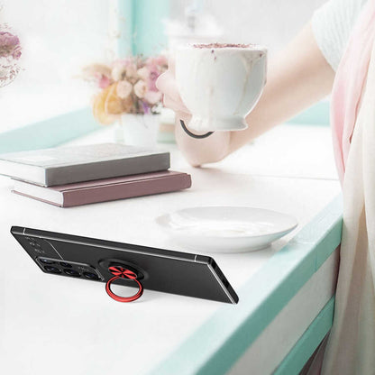 Galaxy S22 Ultra Kılıf Mnc Ravel Silikon Kapak-Kırmızı