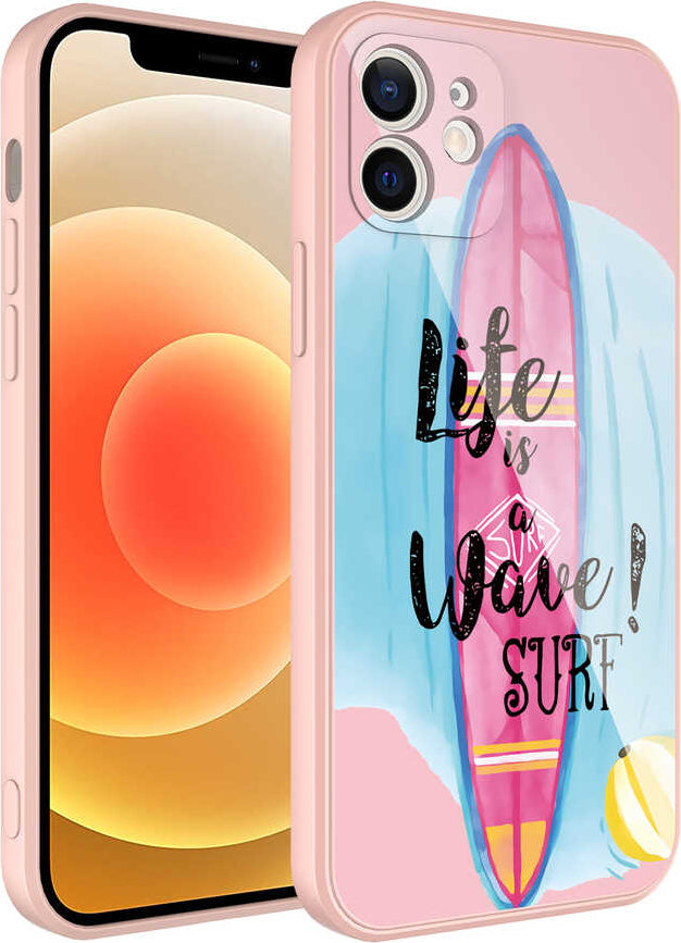 iPhone 12 Uyumlu Kamera Korumalı Desenli Sert Silikon Mnc Epoksi KAPAK-NO10