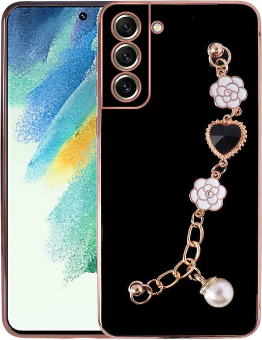 Galaxy S21 Fe Kılıf El Tutamaçlı Kamera Korumalı Mnc Taka Silikon Kapak-Siyah