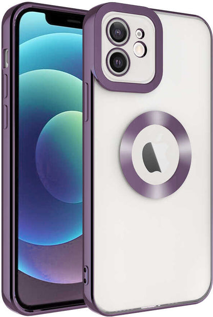iPhone 11 Kılıf Kamera Korumalı Logo Gösteren Mnc Omega Kapak-Derin Mor
