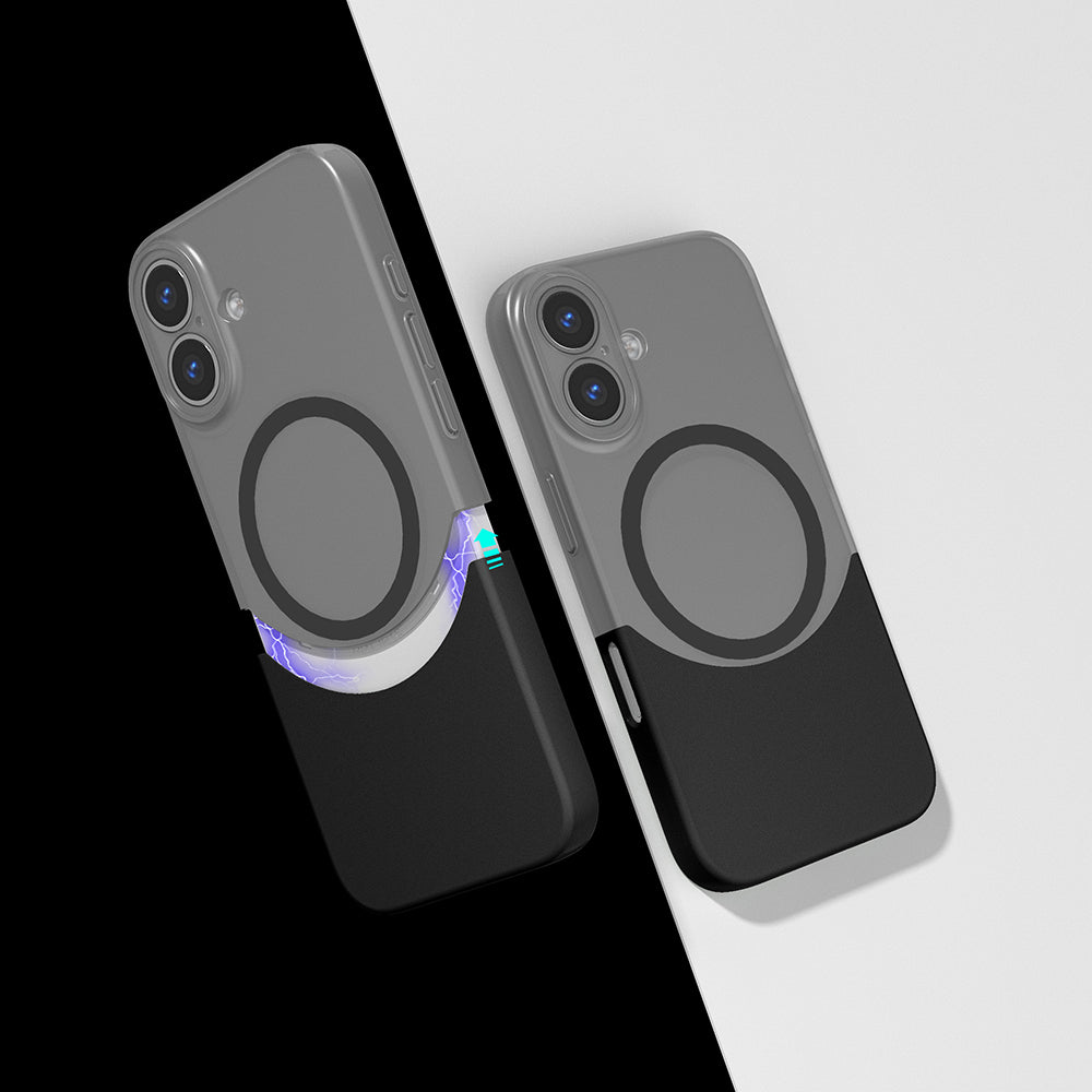iPhone 16 Kılıf M-Safe Şarj Özellikli Mıknatıslı Mnc Duble Kapak - Siyah