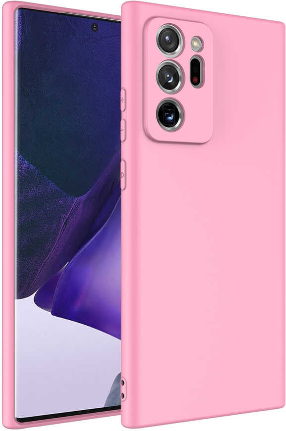Galaxy Note 20 Ultra Kılıf Mnc Mara Laaakan Kapak-Pembe Açık