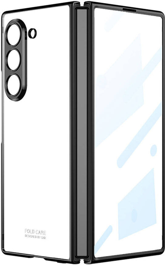 Galaxy Z Fold 6 Kılıf Mnc Full Camlı Kıpta Kapak-Siyah