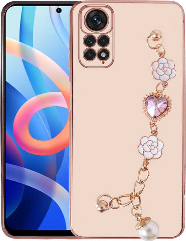 Xiaomi Redmi Note 12 Pro 4g Kılıf El Tutamaçlı Kamera Korumalı Mnc Taka Silikon Kapak-Pembe