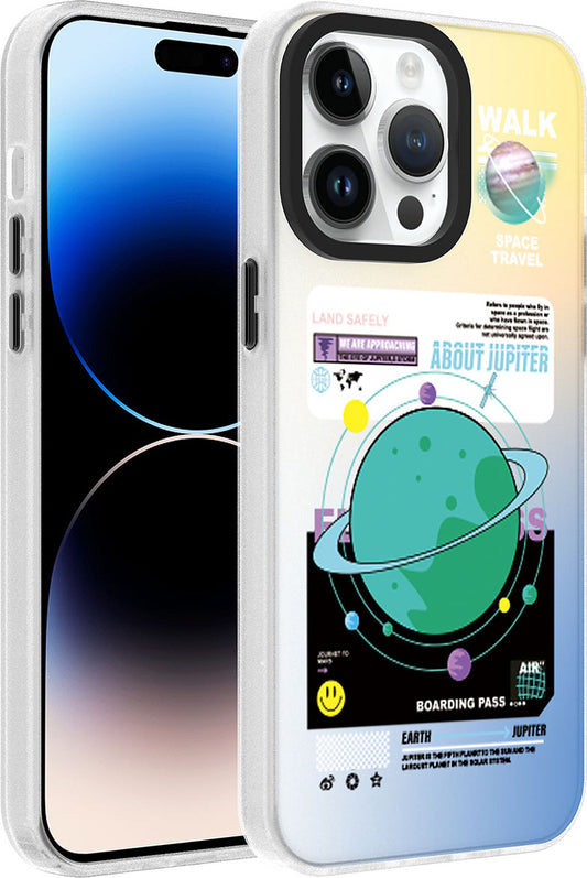 Apple iPhone 14 Pro Kılıf Desenli Mnc Dragon Sert Kapak-Gezegen