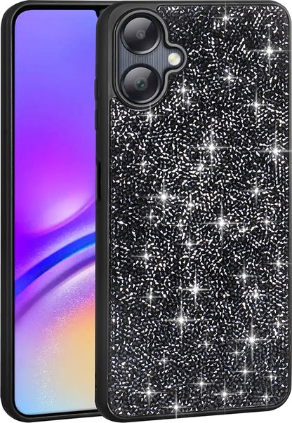 Galaxy A06 Kılıf Parlak Taşlı Tasarım Mnc Pırlanta Kapak - Siyah