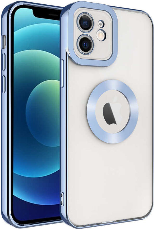 iPhone 12 Uyumlu Kamera Korumalı Logo Gösteren Mnc Omega Kapak-Lila