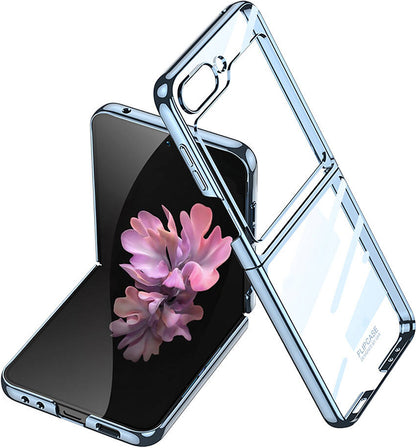 Galaxy Z Flip 6 Kılıf Mnc Full Camlı Kıpta Kapak-Mavi