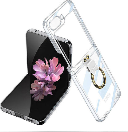 Galaxy Z Flip 6 Kılıf Mnc Yüzüklü Kıpta Kapak-Şeffaf