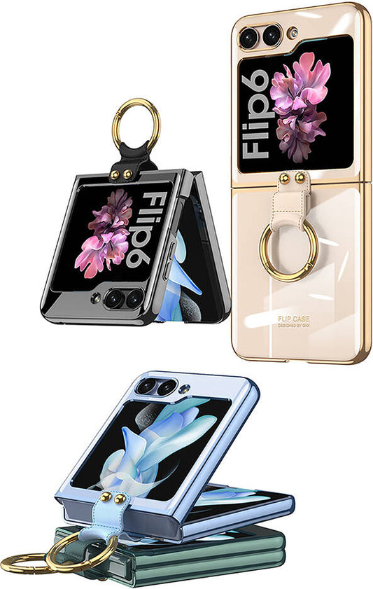 Galaxy Z Flip 6 Kılıf Mnc Yüzüklü Kıpta Kapak-Şeffaf