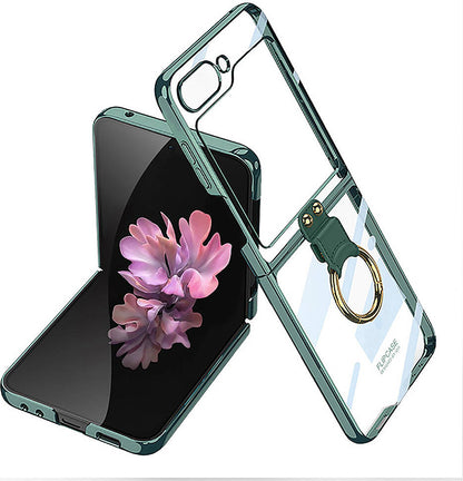 Galaxy Z Flip 6 Kılıf Mnc Yüzüklü Kıpta Kapak-Koyu Yeşil