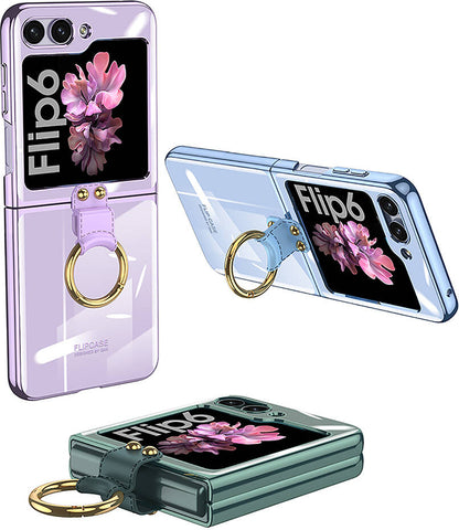Galaxy Z Flip 6 Kılıf Mnc Yüzüklü Kıpta Kapak-Koyu Yeşil