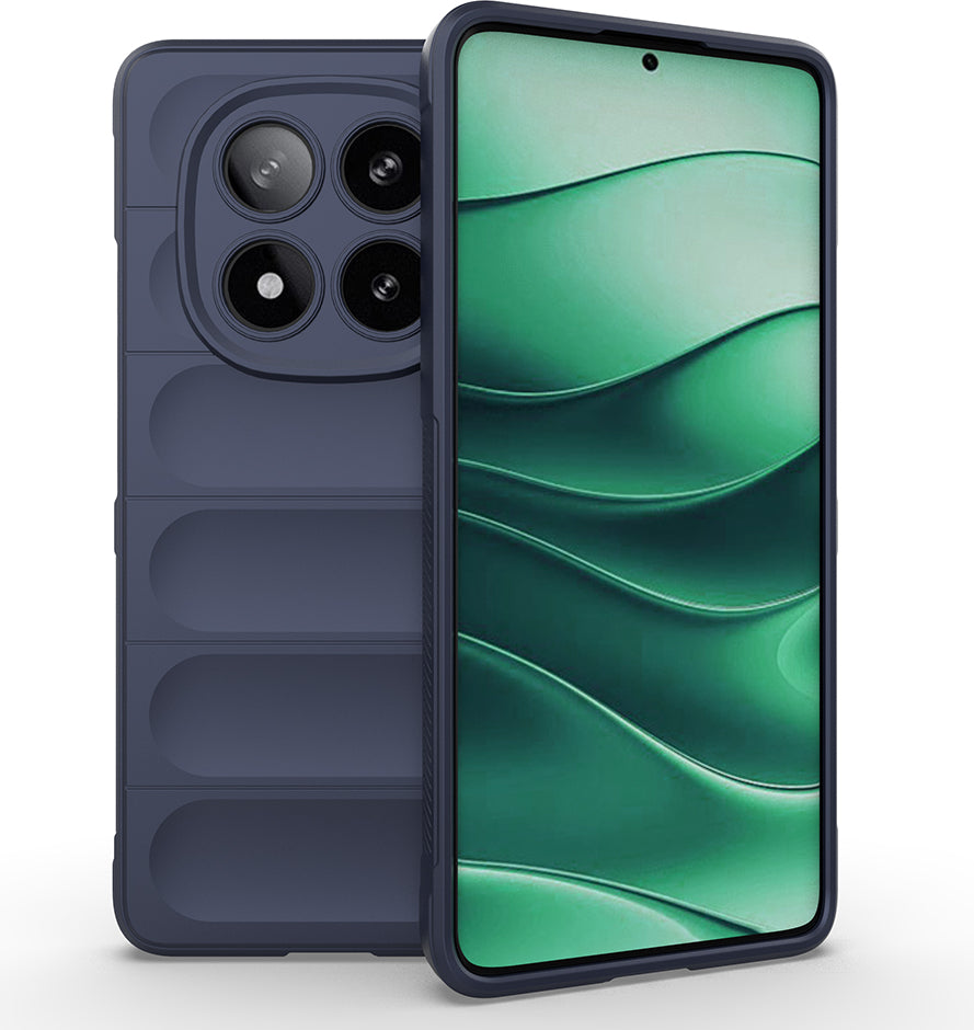 Redmi Note 14 5g Kılıf Esnek Tpu Oyuklu Arka Yüzey Tasarımlı Mnc Etnik Silikon Kapak - Lacivert