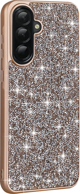 Galaxy A36 Kılıf Parlak Taşlı Tasarım Mnc Pırlanta Kapak - Siyah
