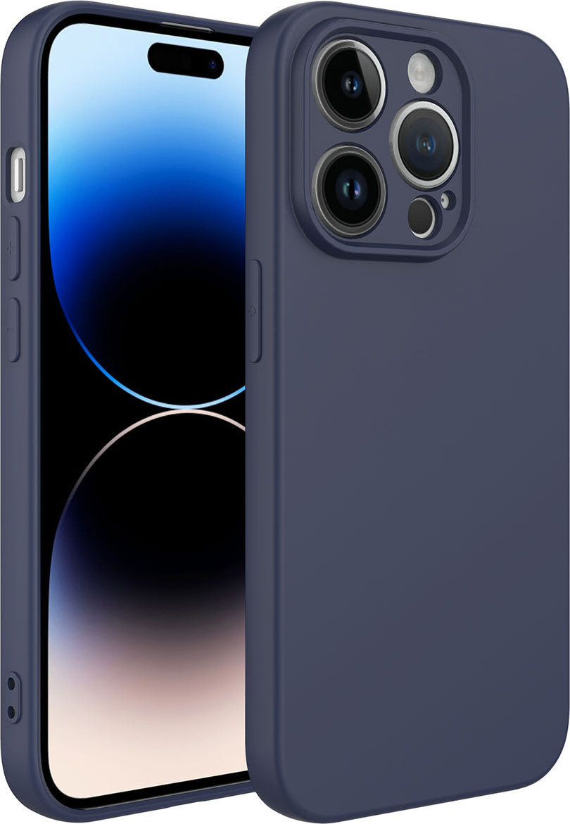 iPhone 14 Pro Max Uyumlu Mnc Kamera Korumalı Mara Laaakan Kapak-Lacivert