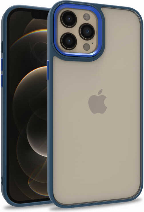 iPhone 12 Pro Max Kılıf Mnc Flora Kapak-Mavi