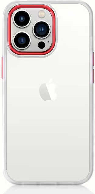 iPhone 12 Pro Kılıf Mnc Krom Kapak-Kırmızı