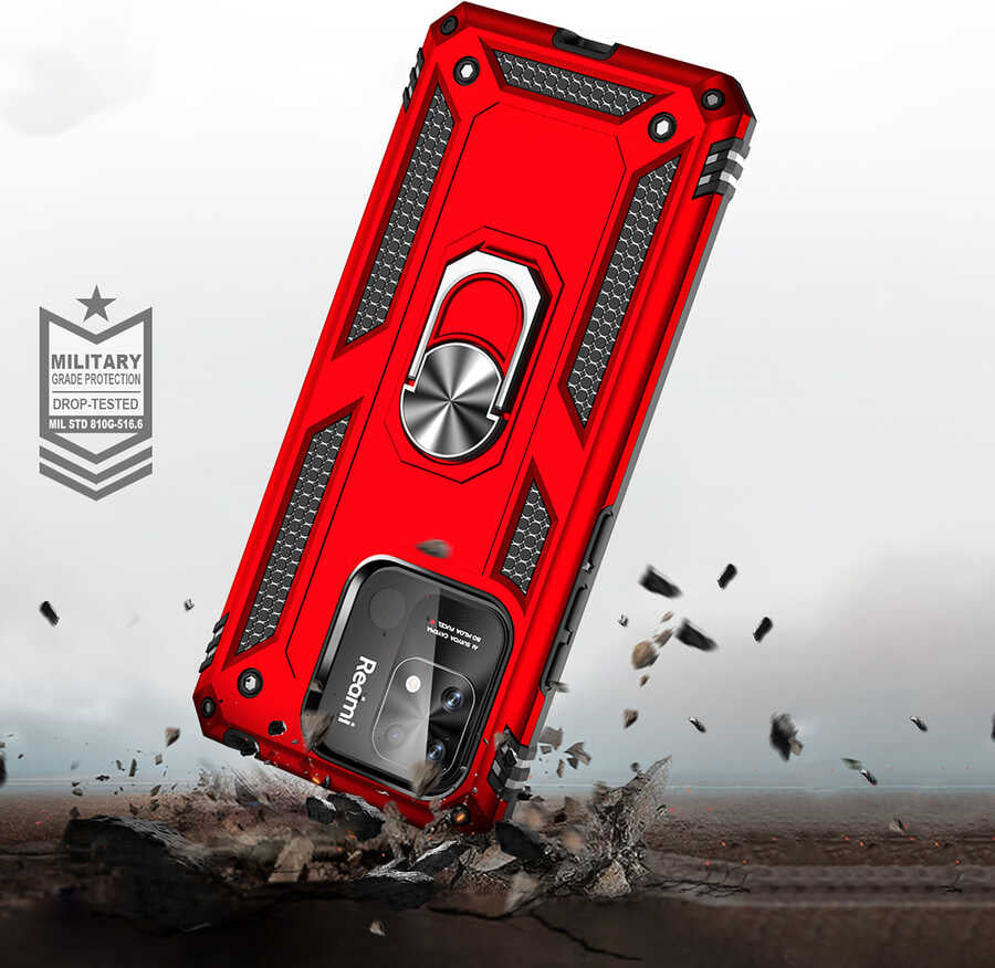 Xiaomi Poco C40 Kılıf Mnc Vega Kapak-Kırmızı