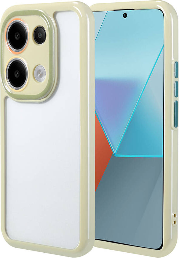 Xiaomi Poco M6 Pro 4g Kılıf Kamera Korumalı Renkli Kenar ve Çerçeve Tasarımlı Mnc Vitamin Kapak-Yeşil