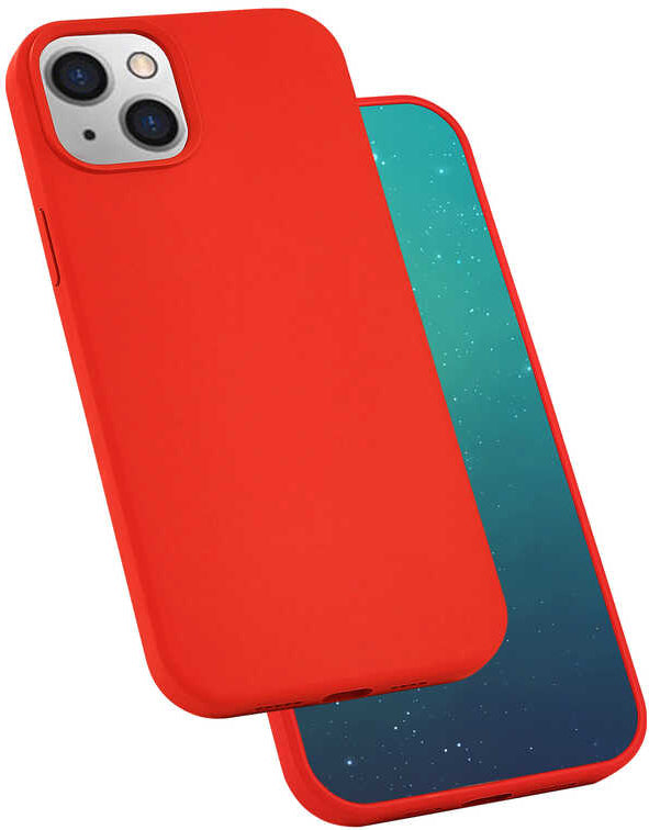 iPhone 13 Kılıf Mnc Silk Silikon-Kırmızı