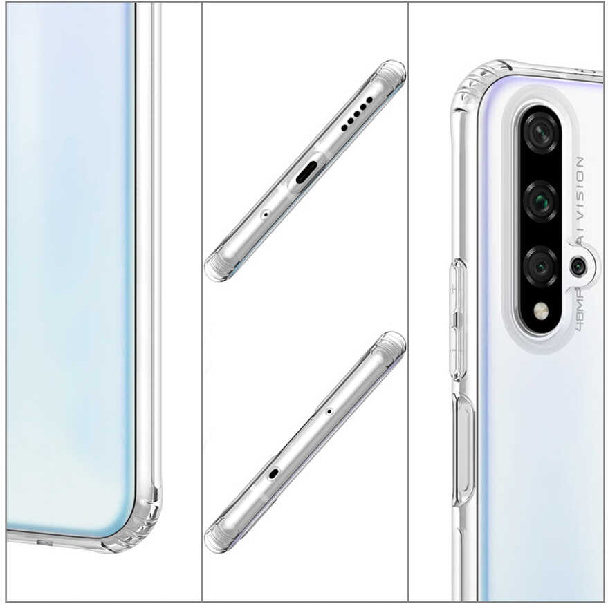 Huawei Nova 5t Kılıf Mnc Nitro Anti Shock Silikon-Renksiz