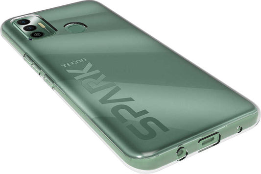 Tecno Spark 7t Kılıf Mnc Süper Silikon Kapak-Renksiz