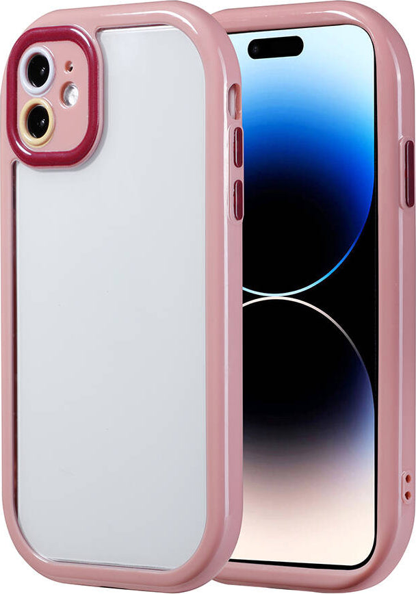 Apple iPhone 11 Kılıf Kamera Korumalı Renkli Kenar ve Çerçeve Tasarımlı Mnc Vitamin Kapak-Mürdüm