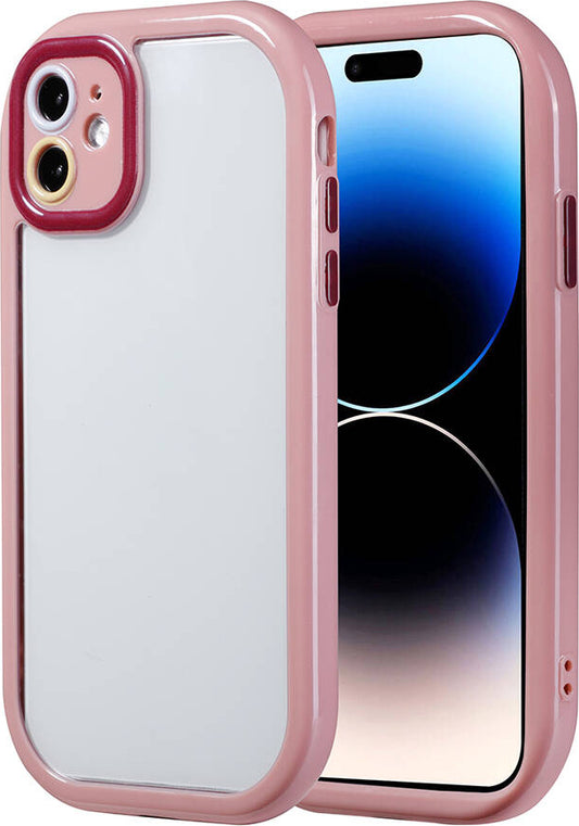 Apple iPhone 11 Kılıf Kamera Korumalı Renkli Kenar ve Çerçeve Tasarımlı Mnc Vitamin Kapak-Mürdüm