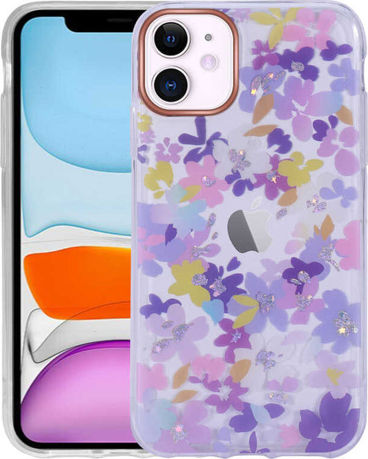 iPhone 11 Kılıf Desenli Simli Sert Mnc Inka Kapak-No4