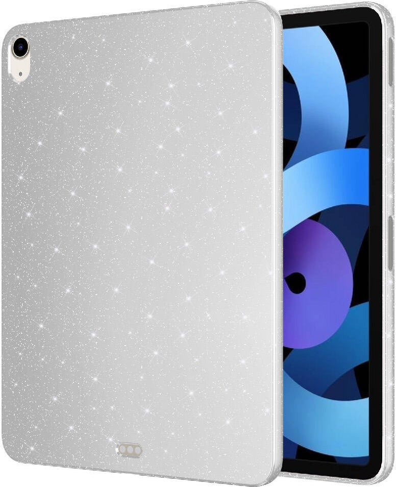 Apple iPad Air 10.9 2022 (5 Nesil) Simli Parlak Görünümlü Uyumlu Mnc Tablet Koton Kılıf-Siyah
