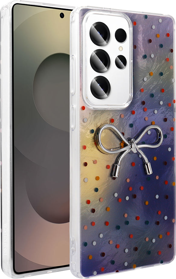 Galaxy S24 Ultra Kılıf Kamera Korumalı Figürlü Mnc Ponti Silikon Kapak - Lila