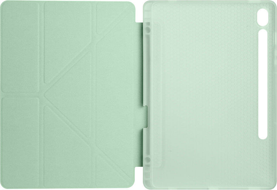 Galaxy Tab S9 Fe Kılıf  Uyumlu Mnc Tri Folding Kalem Bölmeli Standlı Kılıf-Kırmızı