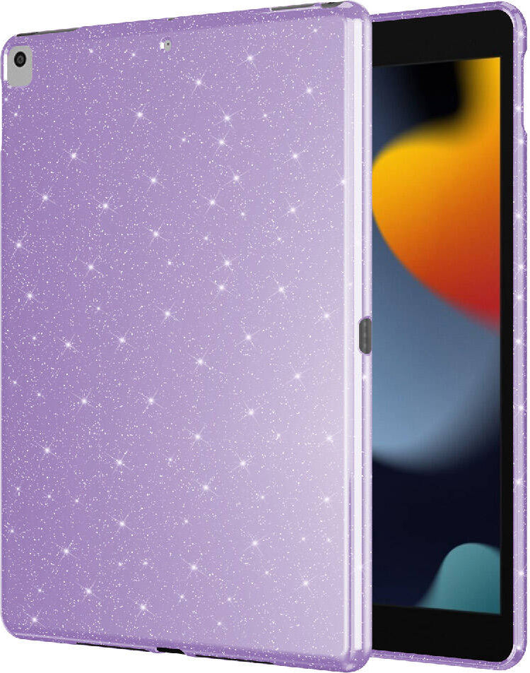 Apple iPad 10.2 (8 Nesil) Simli Parlak Görünümlü Uyumlu Mnc Tablet Koton Kılıf-Siyah