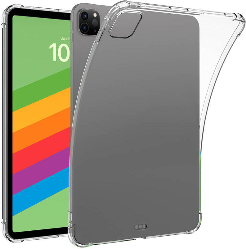 Apple iPad Pro 11 2024 Kılıf Uyumlu Mnc Tablet Nitro Anti Shock Silikon Kapak-Şeffaf