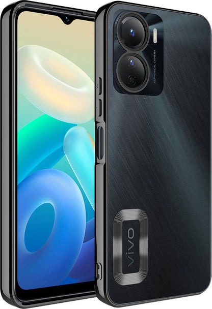 Vivo Y16 Kılıf Kamera Korumalı Logo Gösteren Mnc Omega Kapak-Siyah
