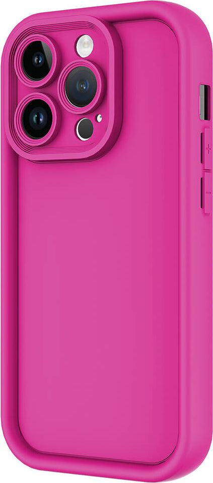 Apple iPhone 14 Pro Max Kılıf Kamera Korumalı Mnc Ananas Kapak-Pembe Koyu
