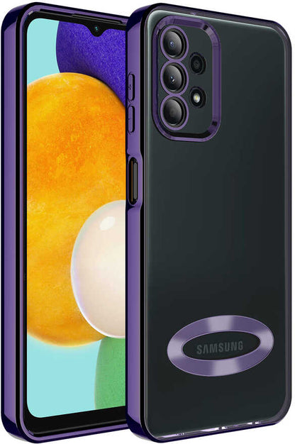 Galaxy A13 4g Kılıf Kamera Korumalı Logo Gösteren Mnc Omega Kapak-Derin Mor