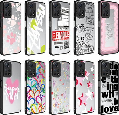 Xiaomi Redmi Note 11 Pro 5g Kılıf Aynalı Desenli Kamera Korumalı Parlak Mnc Mirror Kapak-Fragile