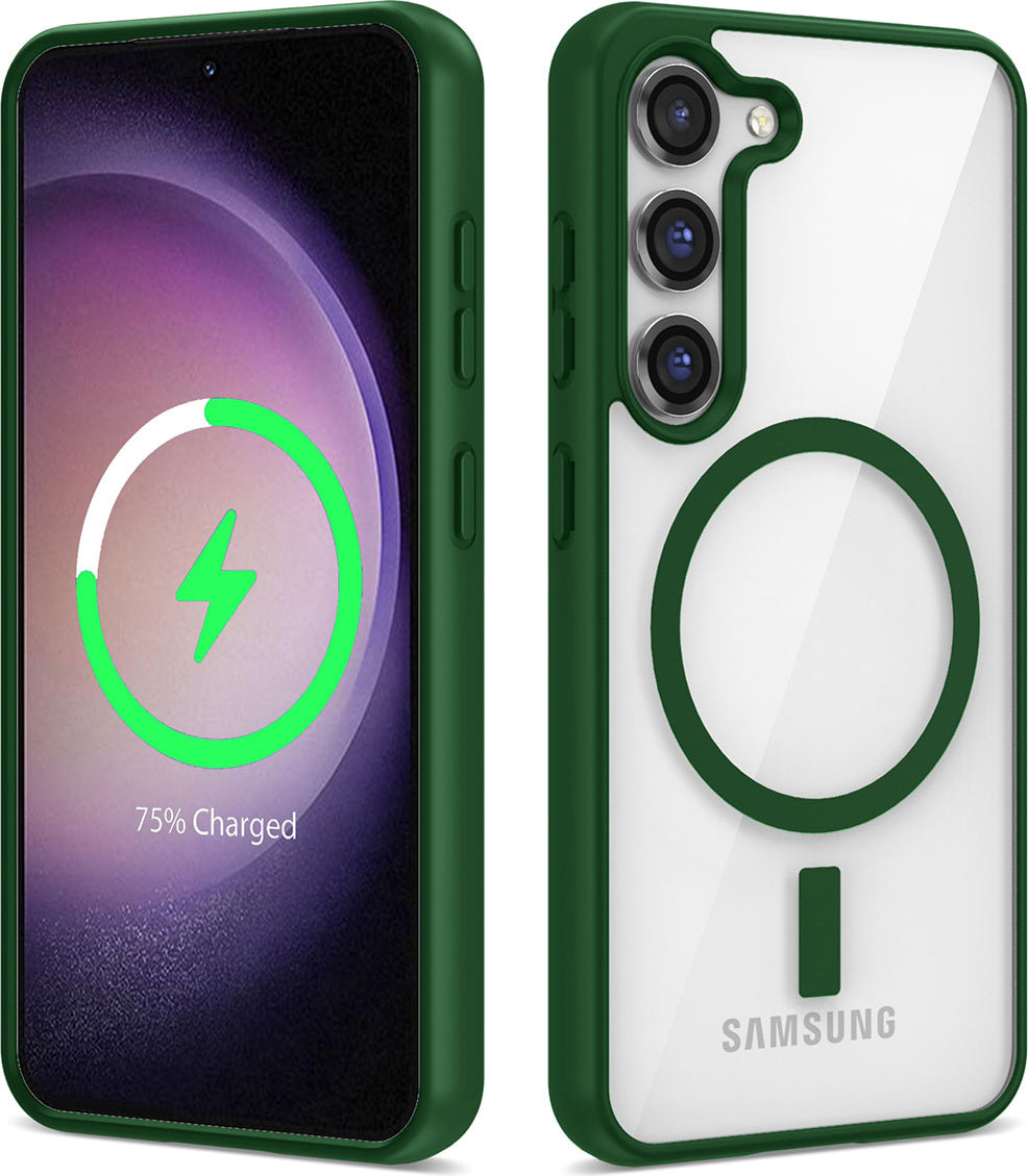 Galaxy S22 Plus Kılıf Magsafe Wireless Şarj Özellikli Silikon Mnc Ege Kapak-Yeşil