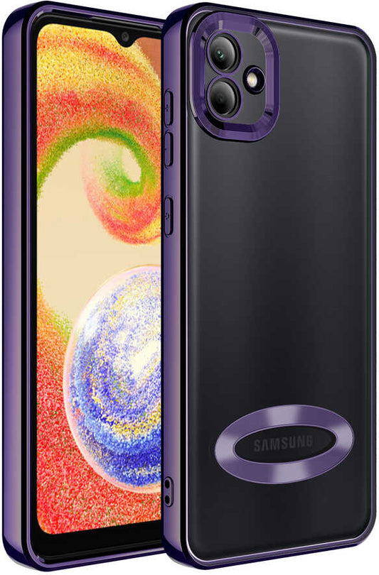 Galaxy A03 Kılıf Kamera Korumalı Logo Gösteren Mnc Omega Kapak-Derin Mor