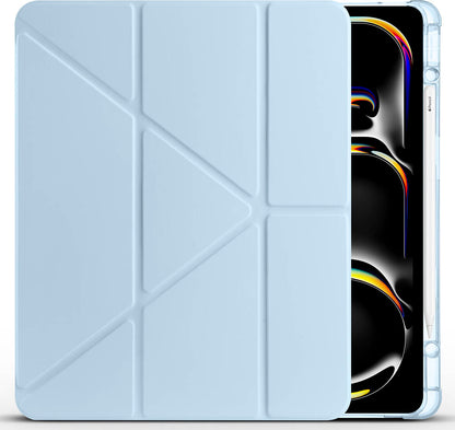 iPad Air 13 2025 M3 Kılıf Mnc Tri Folding Kalem Bölmeli Standlı Kılıf - Gold
