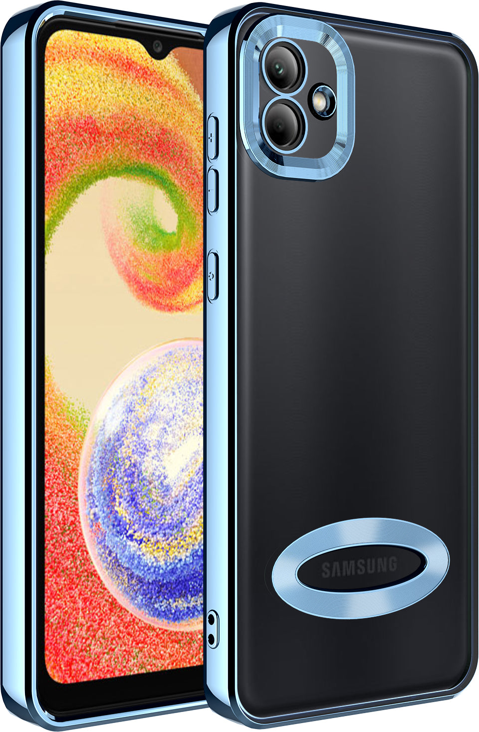 Galaxy A04 Kılıf Kamera Korumalı Logo Gösteren Mnc Omega Kapak-Sierra Mavi