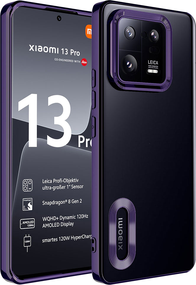 Xiaomi Mi 13 Pro Kılıf Kamera Korumalı Logo Gösteren Mnc Omega Kapak-Derin Mor