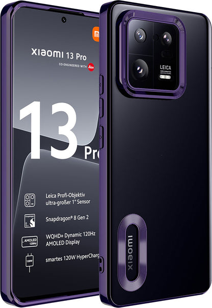 Xiaomi Mi 13 Pro Kılıf Kamera Korumalı Logo Gösteren Mnc Omega Kapak-Derin Mor