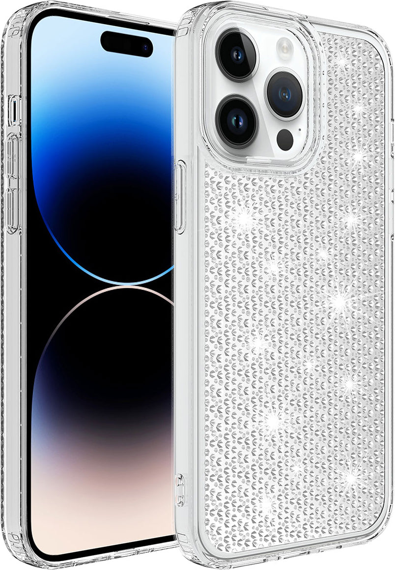 Apple iPhone 14 Pro Max Kılıf Airbagli Parlak Tasarımlı Mnc Snow Kapak-Renksiz